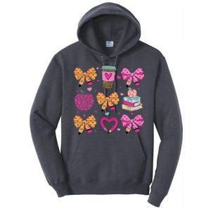 Kindergarten Teacher ValentineS Day Heart Coquette Bow Tall Hoodie