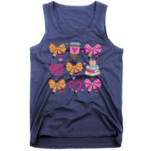 Kindergarten Teacher ValentineS Day Heart Coquette Bow Tank Top