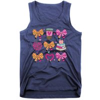 Kindergarten Teacher ValentineS Day Heart Coquette Bow Tank Top