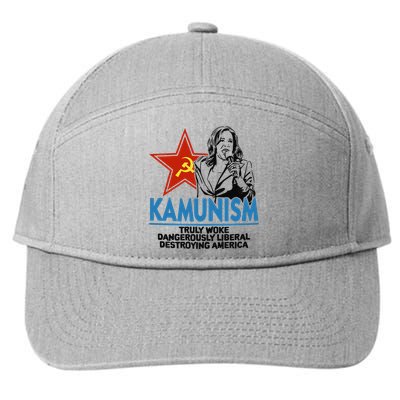 Kammunism Truly Woke Dangerously Liberal Destroying America Kamala Harris 7-Panel Snapback Hat