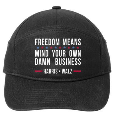 Kamalaharris Tim Walz Mind Your Own Damn Business 7-Panel Snapback Hat