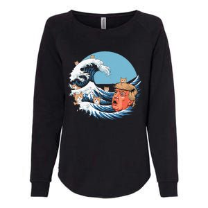 Kamala T Women Kamala Merchandise Blue Cat Wave Trump Womens California Wash Sweatshirt