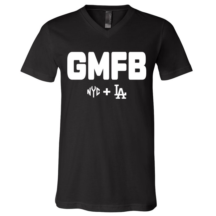 Kyle T Wearing Gmfb Nyc La V-Neck T-Shirt