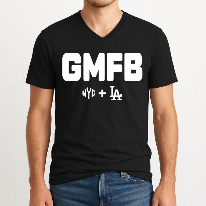 Kyle T Wearing Gmfb Nyc La V-Neck T-Shirt