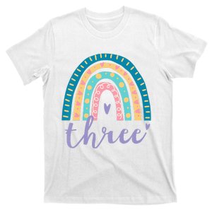 Kids Three Year Old Rainbow 3rd Birthday Gifts For 3 Bday T-Shirt