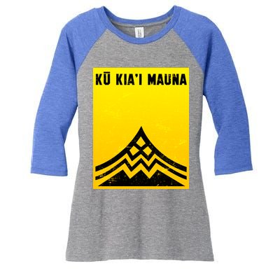 Ku Kiai Mauna Women's Tri-Blend 3/4-Sleeve Raglan Shirt