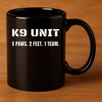K9 Unit 4 Paws 2 Feet 1 Team K9 Officer Police Dog Handler 11oz C Handle Ceramic Mug