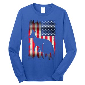 Kangaroo Usa American Flag 4th Of July Patriotic Gift Long Sleeve Shirt