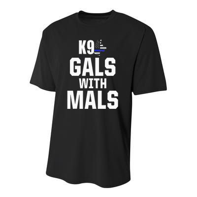 K9 Unit Belgian Malinois PD Gals Mals Police Trainer Youth Performance Sprint T-Shirt