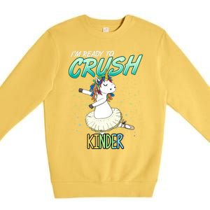 Kinder Unicorn Ballerina Ballet Dancer Hello Kindergarten Gift Premium Crewneck Sweatshirt