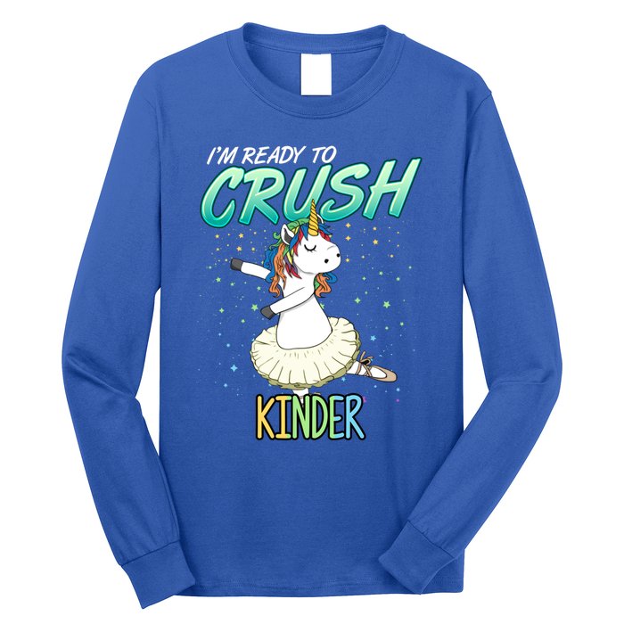 Kinder Unicorn Ballerina Ballet Dancer Hello Kindergarten Gift Long Sleeve Shirt