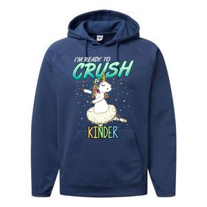 Kinder Unicorn Ballerina Ballet Dancer Hello Kindergarten Gift Performance Fleece Hoodie