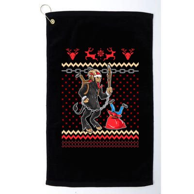 Krampus Ugly Christmas Day Horror Humor Funny Funny Gift Platinum Collection Golf Towel