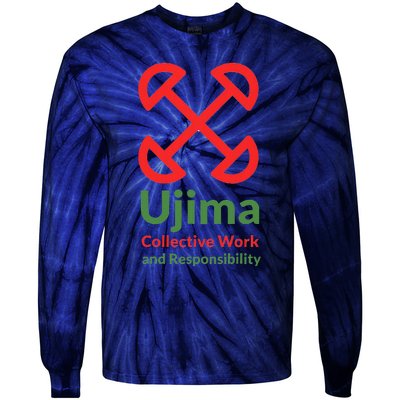 Kwanzaa Ujima Collective Work & Responsibility Tie-Dye Long Sleeve Shirt