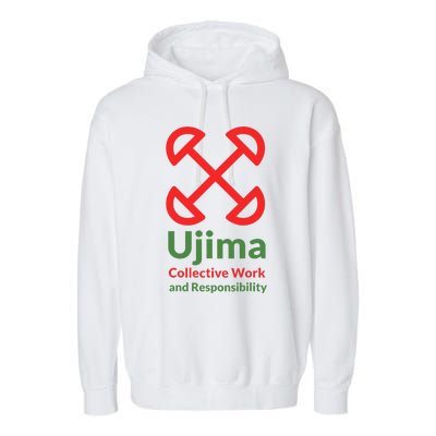 Kwanzaa Ujima Collective Work & Responsibility Garment-Dyed Fleece Hoodie