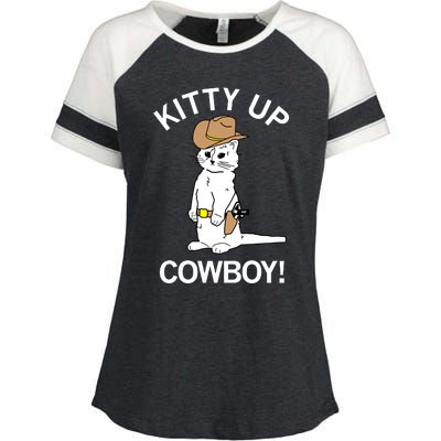 Kitty Up Cowboy Enza Ladies Jersey Colorblock Tee