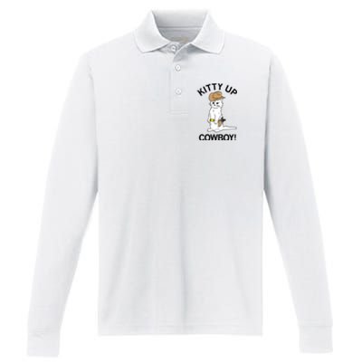 Kitty Up Cowboy Performance Long Sleeve Polo