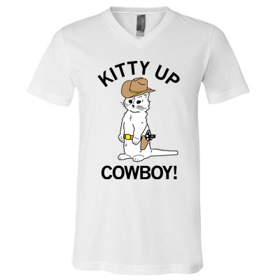 Kitty Up Cowboy V-Neck T-Shirt