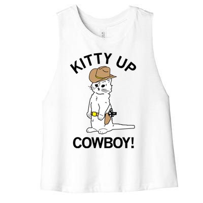 Kitty Up Cowboy Women's Racerback Cropped Tank