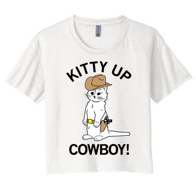 Kitty Up Cowboy Women's Crop Top Tee