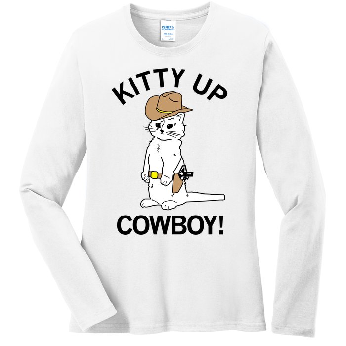 Kitty Up Cowboy Ladies Long Sleeve Shirt