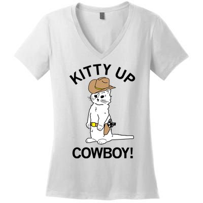 Kitty Up Cowboy Women's V-Neck T-Shirt