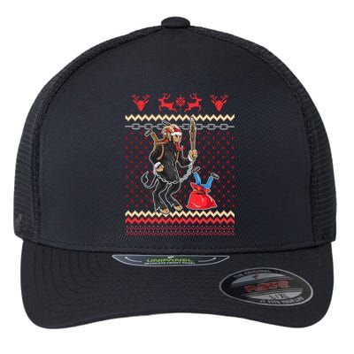 Krampus Ugly Christmas Day Horror Humor Funny Funny Gift Flexfit Unipanel Trucker Cap