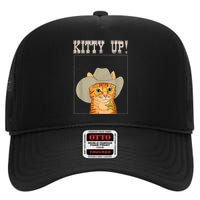 Kitty Up! Cowboy Cat Western Kitten High Crown Mesh Back Trucker Hat