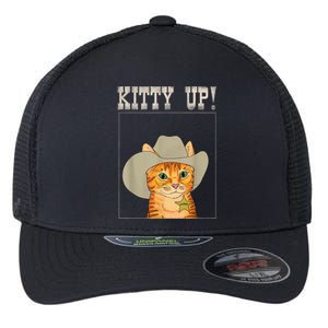 Kitty Up! Cowboy Cat Western Kitten Flexfit Unipanel Trucker Cap