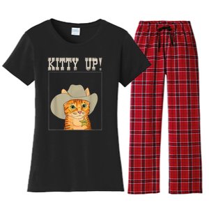 Kitty Up! Cowboy Cat Western Kitten Women's Flannel Pajama Set