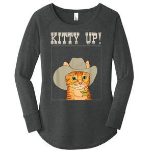 Kitty Up! Cowboy Cat Western Kitten Women's Perfect Tri Tunic Long Sleeve Shirt