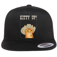 Kitty Up! Cowboy Cat Western Kitten Flat Bill Trucker Hat