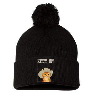 Kitty Up! Cowboy Cat Western Kitten Pom Pom 12in Knit Beanie