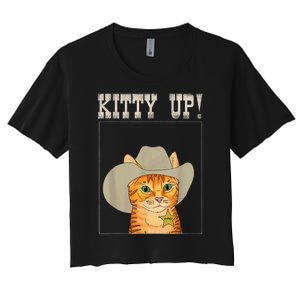 Kitty Up! Cowboy Cat Western Kitten Women's Crop Top Tee