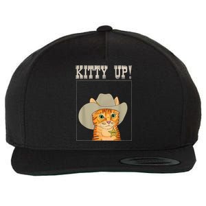 Kitty Up! Cowboy Cat Western Kitten Wool Snapback Cap