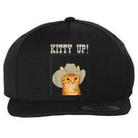 Kitty Up! Cowboy Cat Western Kitten Wool Snapback Cap