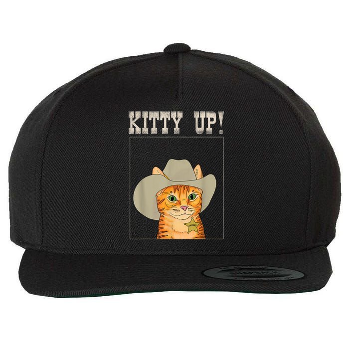 Kitty Up! Cowboy Cat Western Kitten Wool Snapback Cap