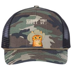 Kitty Up! Cowboy Cat Western Kitten Retro Rope Trucker Hat Cap