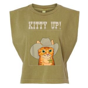 Kitty Up! Cowboy Cat Western Kitten Garment-Dyed Women's Muscle Tee