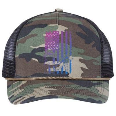 K9 Unit Dog Police Officer Army Soldier Rescue Usa Flag Gift Retro Rope Trucker Hat Cap