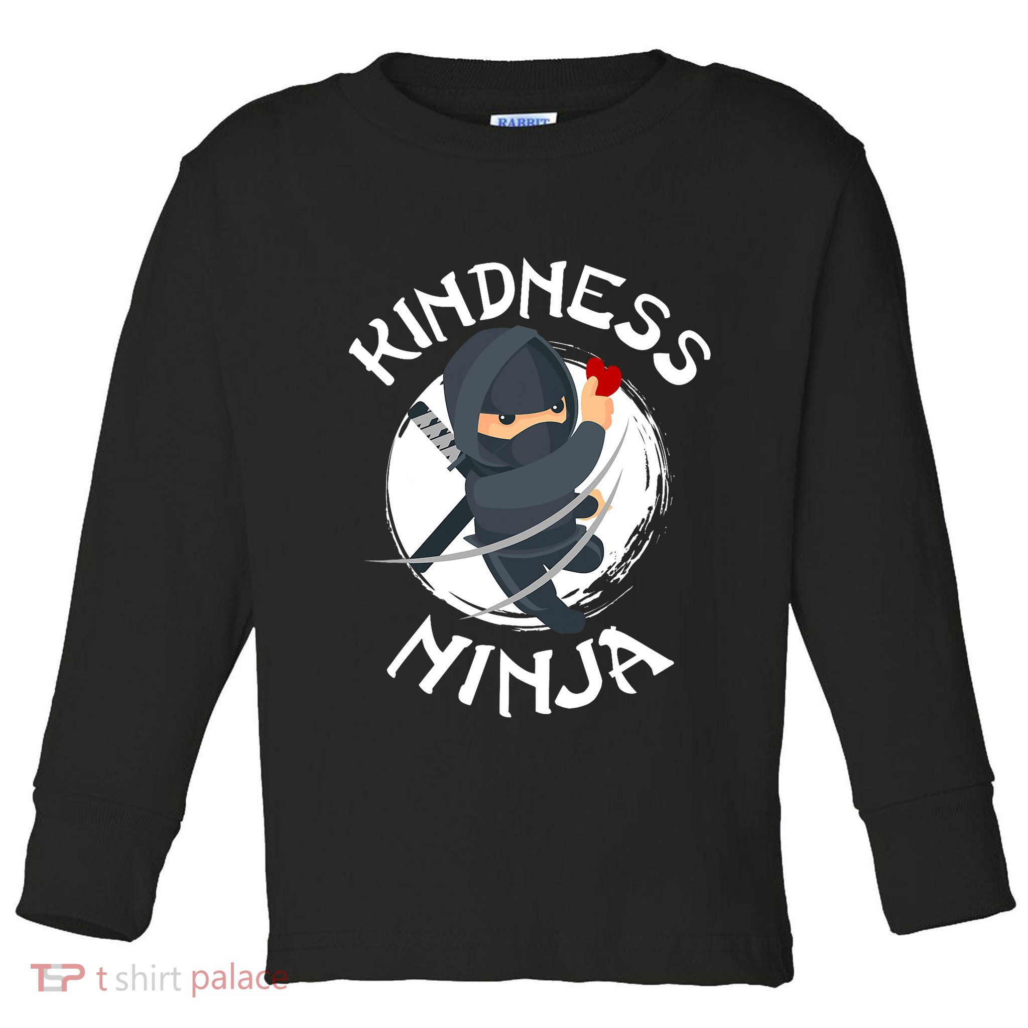 Kids Unity Day Orange Kindness Ninja Anti Bullying Toddler Long Sleeve Shirt