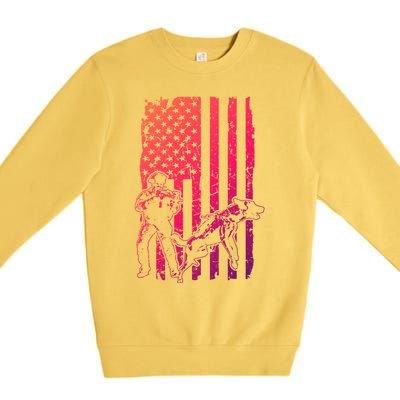 K9 Unit Dog Police Officer Army Soldier Rescue Usa Flag Gift Premium Crewneck Sweatshirt