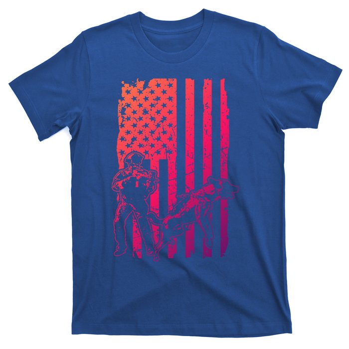 K9 Unit Dog Police Officer Army Soldier Rescue Usa Flag Gift T-Shirt