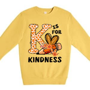 Kindness Unity Day Orange No Bullying Teachers Premium Crewneck Sweatshirt