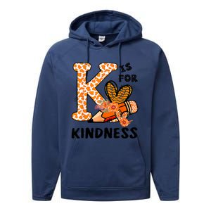 Kindness Unity Day Orange No Bullying Teachers Performance Fleece Hoodie