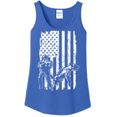 K9 Unit Dog Police Officer Army Soldier Rescue Usa Flag Gift Ladies Essential Tank