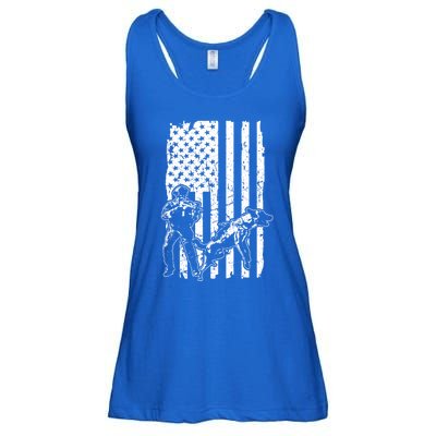 K9 Unit Dog Police Officer Army Soldier Rescue Usa Flag Gift Ladies Essential Flowy Tank