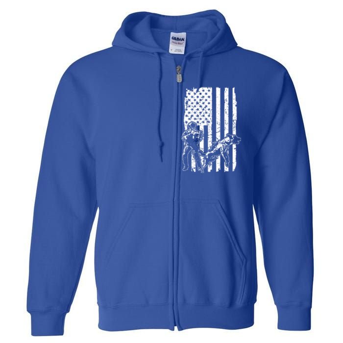 K9 Unit Dog Police Officer Army Soldier Rescue Usa Flag Gift Full Zip Hoodie