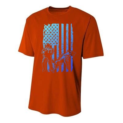 K9 Unit Dog Police Officer Army Soldier Rescue Usa Flag Gift Performance Sprint T-Shirt