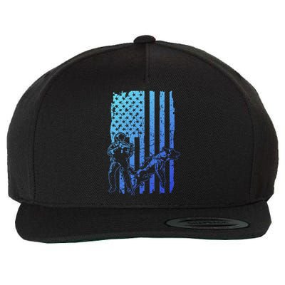 K9 Unit Dog Police Officer Army Soldier Rescue Usa Flag Gift Wool Snapback Cap